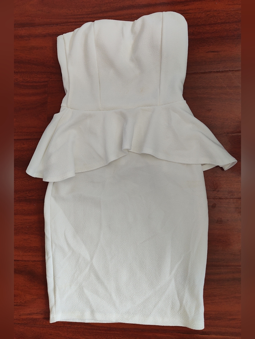 Strapless White Peplum Midi Dress Charlotte Russe Size S